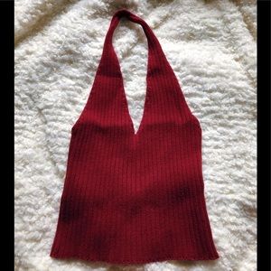 Burgundy Halter cropped top from Forever21